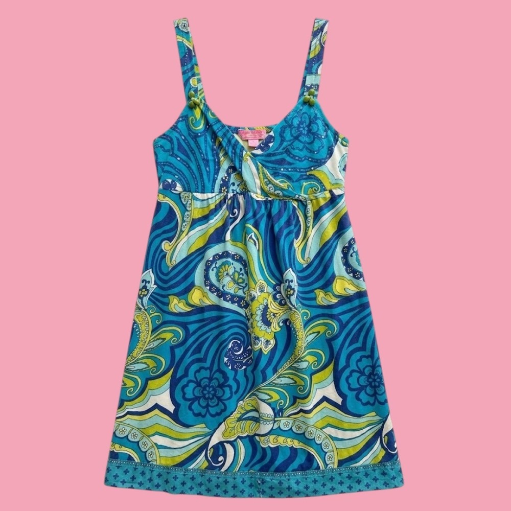 Vintage Y2K Paisley Sequin Beaded Mini Dress Large Playground Prep